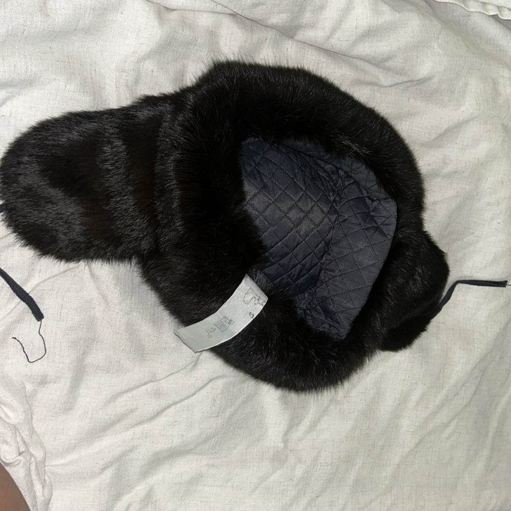 Gently Used Brown Muskrat Fur Trooper Winter Hat - Picture 2 of 6